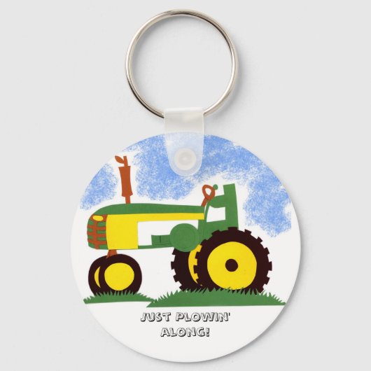 Tractor onder Blue Sky Sleutelhanger (Voorkant)