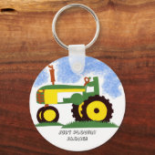 Tractor onder Blue Sky Sleutelhanger (Voorkant)