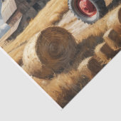 Tractor op het Boerderij Landschap #3 Decoupage Tissuepapier (Detail)