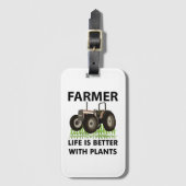 Tractor op het veld boer bagagelabel (Voorkant (verticaal))