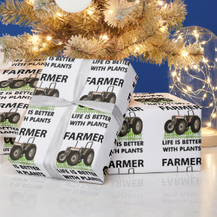 Tractor op het veld boer cadeaupapier