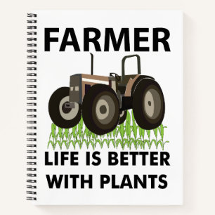 Tractor op het veld boer notitieboek