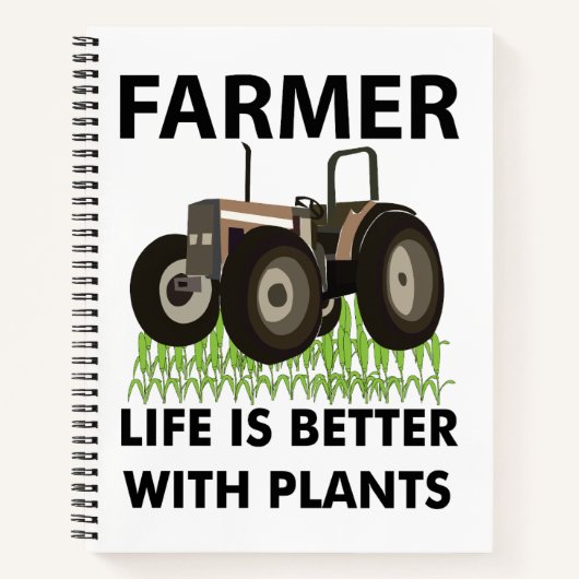 Tractor op het veld boer notitieboek (Voorkant)