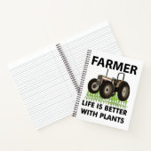 Tractor op het veld boer notitieboek (Binnen)