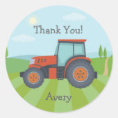 Tractor partij gunst stickers (Voorkant)
