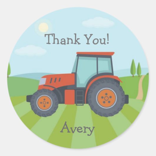 Tractor partij gunst stickers (Voorkant)