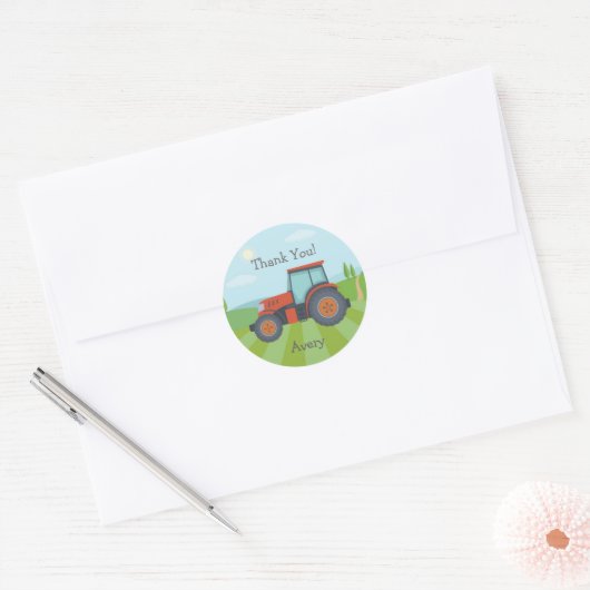 Tractor partij gunst stickers (Envelop)