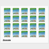Tractor Party Envelopzegel Vierkante Sticker (Vel)