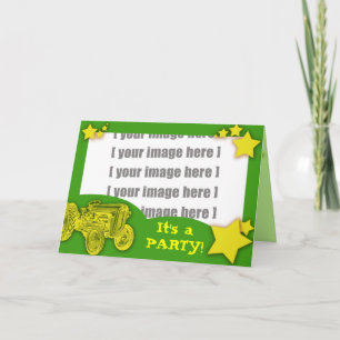 Tractor Party Invitation: Voeg je eigen foto toe