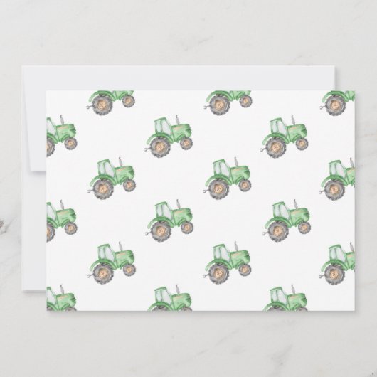 Tractor Photo Birthday Invitation | BOERDERIJ Kaart (Achterkant)