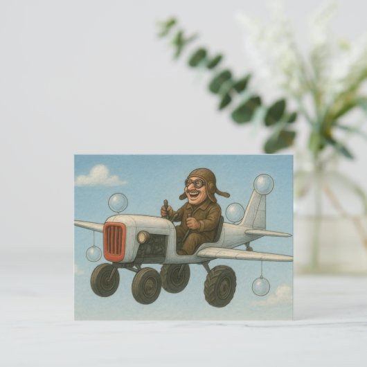 Tractor Pilot Briefkaart (Staand voorkant)