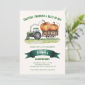 Tractor Pompoen Herfst Herfst Verjaardag Kaart (Staand voorkant)