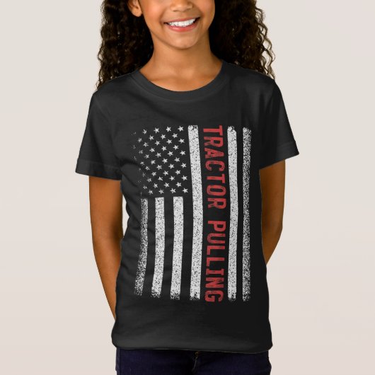 Tractor Pulling American Flag 4 juli Cool nov T-shirt (Voorkant)