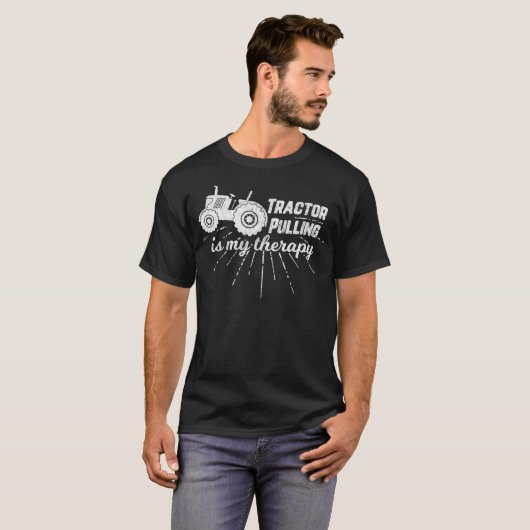 Tractor pulling is mijn therapie sarcastische pull t-shirt (Voorkant volledig)