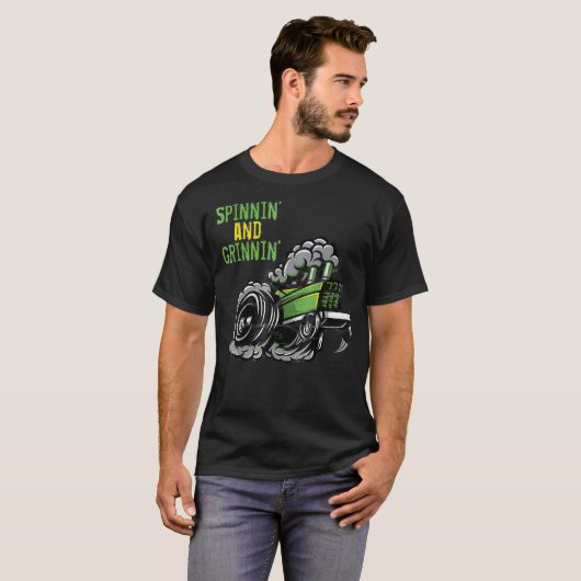 Tractor PullingSpinnin and Grinnin Pull T-shirt (Voorkant volledig)