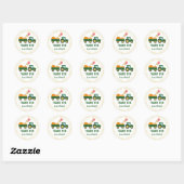 Tractor Pumpkin Autumn Birthday Dank u Ronde Sticker (Vel)