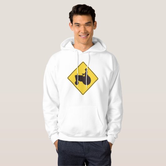 Tractor Road Sign Mannen Hoodie (Voorkant volledig)