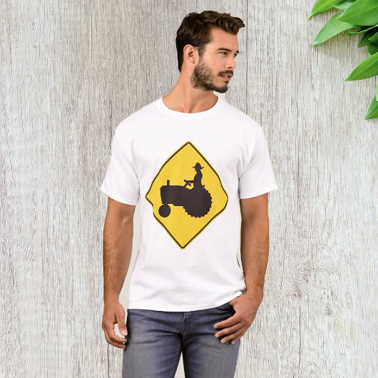 Tractor Road Sign Mannen T-shirt