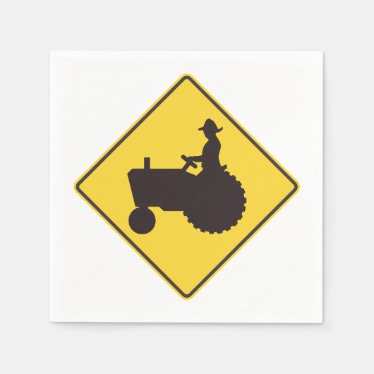 Tractor Road Sign Papieren servetten (Voorkant)
