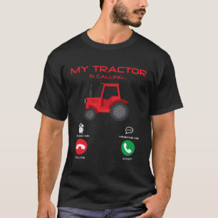 Tractor roept mobiel bellen boerderij landbouw t-shirt