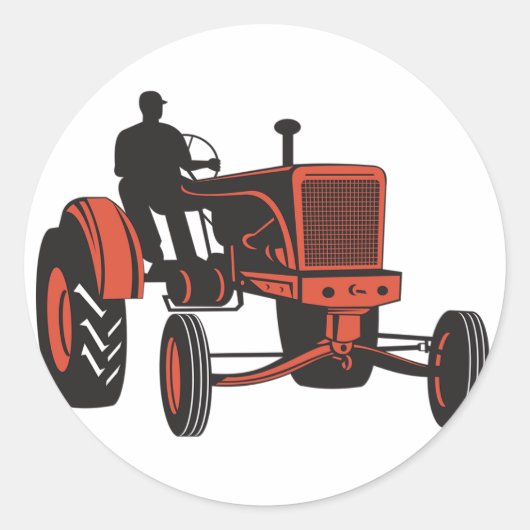 tractor ronde sticker (Voorkant)