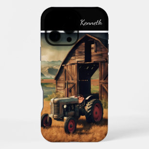 Tractor rustend bij een schuur iPhone 16 pro max hoesje