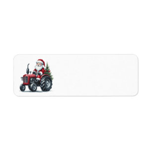 Tractor Santa Adresetiketten Etiket