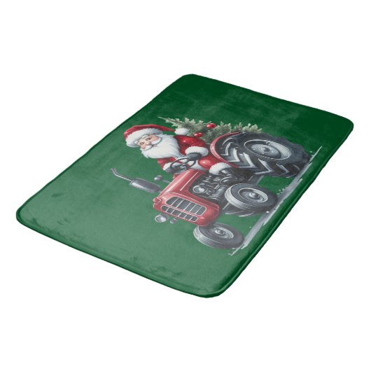 Tractor Santa Bath Mat (Gekanteld)
