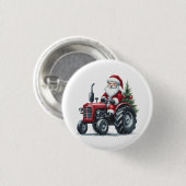 Tractor Santa Button (Voorkant /achterkant)