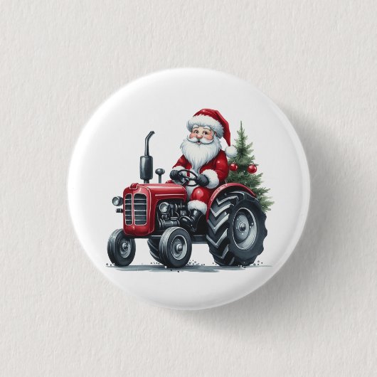 Tractor Santa Button (Voorkant)