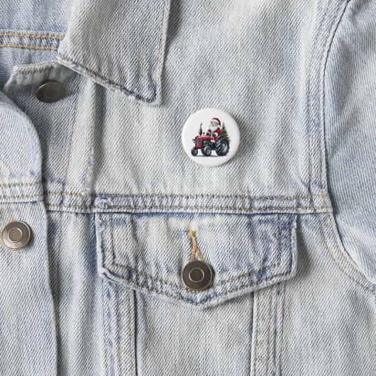 Tractor Santa Button (In situ)