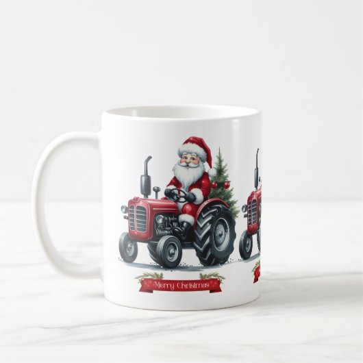 Tractor Santa Coffee Mok (Links)