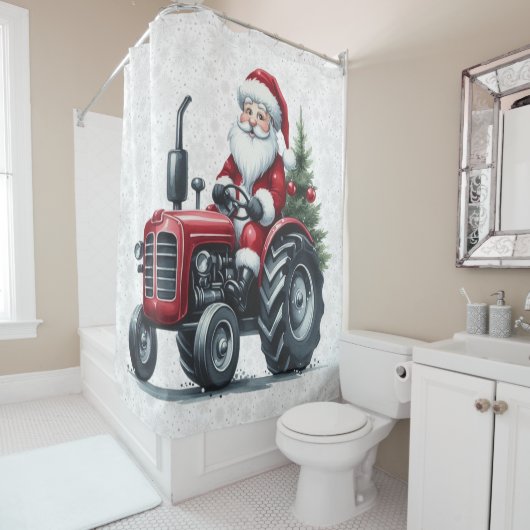 Tractor Santa Douchegordijn (In situ)