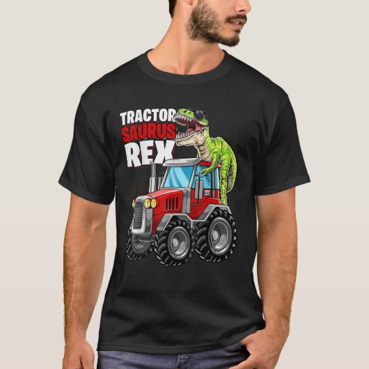 Tractor Saurus Rex T Rex Dinosaurus Tractor Verjaa T-shirt (Voorkant)