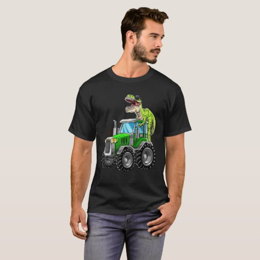 Tractor Saurus Rex T Rex Dinosaurus Tractor Verjaa T-shirt (Voorkant volledig)