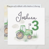 Tractor Thema 13.3cm x 13.3cm Uitnodiging (Voorkant / Achterkant)