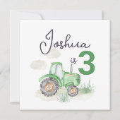 Tractor Thema 13.3cm x 13.3cm Uitnodiging (Voorkant)
