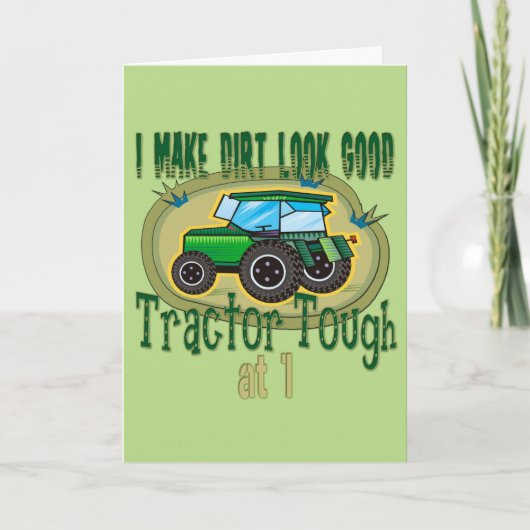 Tractor Tough 1e Verjaardag Kaart (Voorkant)