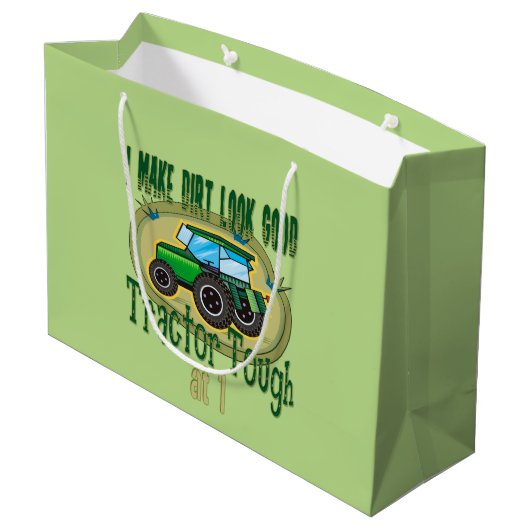Tractor Tough 1e Verjaardag Large Cadeautasje (Achterkant Gekanteld)