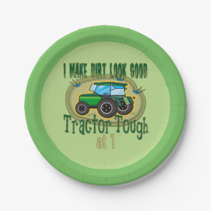 Tractor Tough 1st Birthday Papieren Bordje