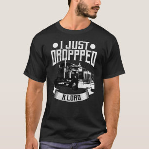 Tractor Trailer 18 Wheeler Design op de achterkant T-shirt