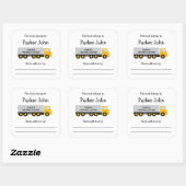 Tractor Trailer Truck kinderboekenplaat Vierkante Sticker (Vel)