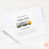 Tractor Trailer Truck kinderboekenplaat Vierkante Sticker (Envelop)