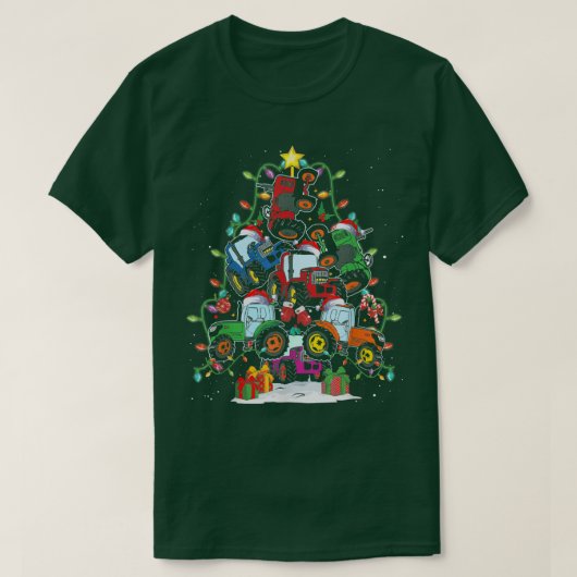 Tractor Truck Kerstboom Light Boerderij Tractor Ug T-shirt (Design voorkant)