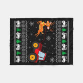 Tractor Ugly Christmas Tree Holiday Funny Xmas Boy Fleece Deken (Voorkant (Horizontaal))