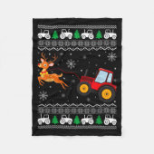 Tractor Ugly Christmas Tree Holiday Funny Xmas Boy Fleece Deken (Voorkant)