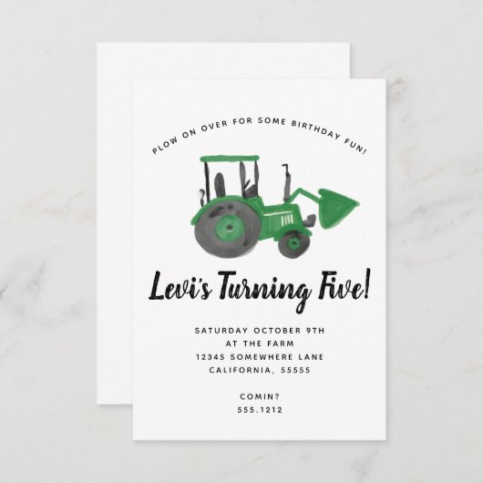 TRACTOR UITNODIGING (Voorkant / Achterkant)