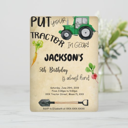 Tractor Uitnodiging (Staand voorkant)