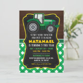 Tractor Uitnodiging voor Boerderij Verjaardagsfees (Staand voorkant)