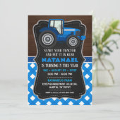 Tractor Uitnodiging voor Boerderij Verjaardagsfees (Staand voorkant)